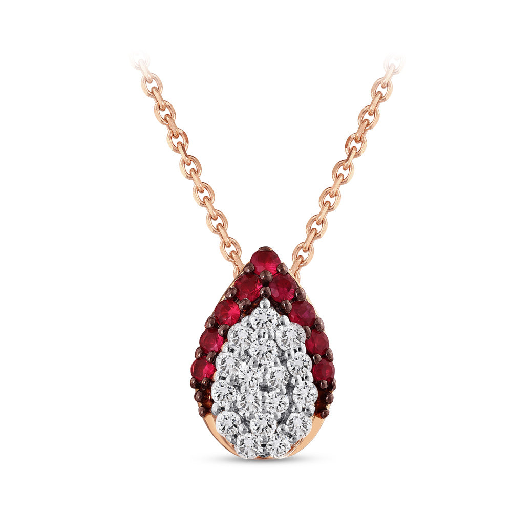 0.25 ct. Rubin Halskette