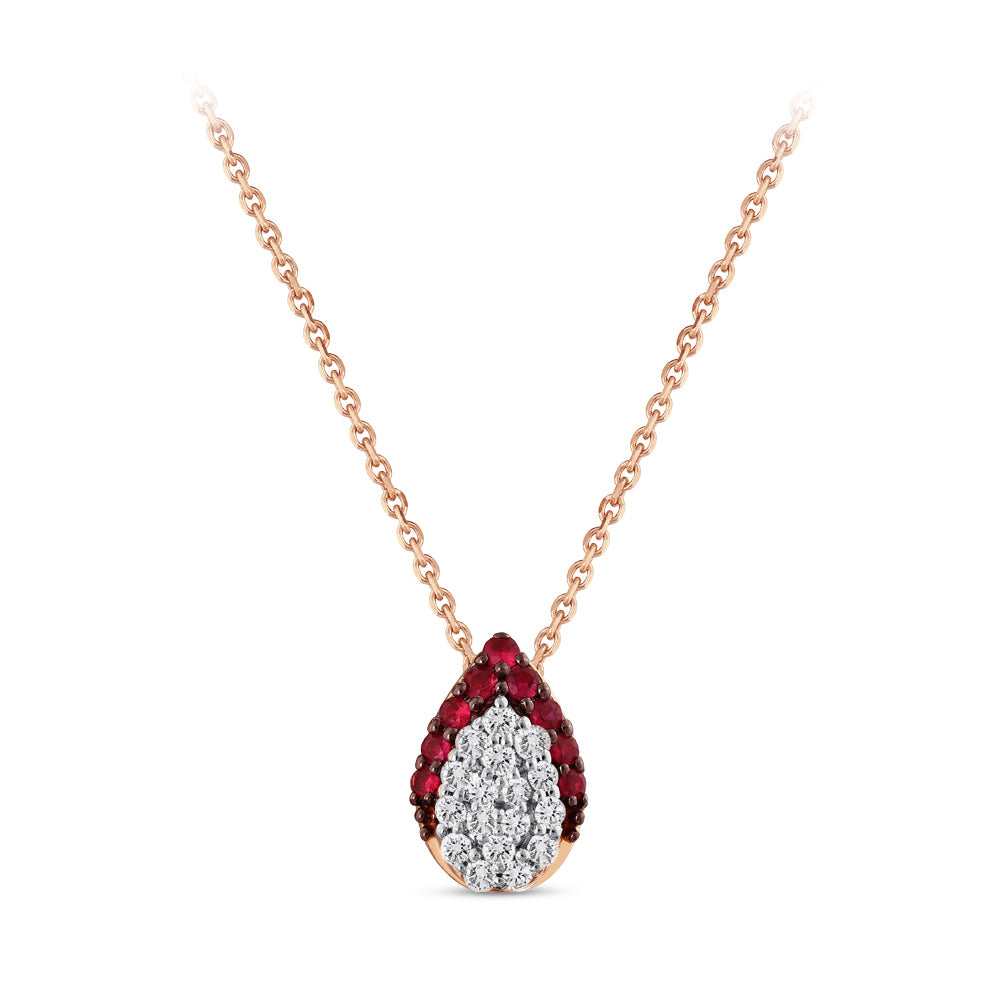 0.25 ct. Rubin Halskette