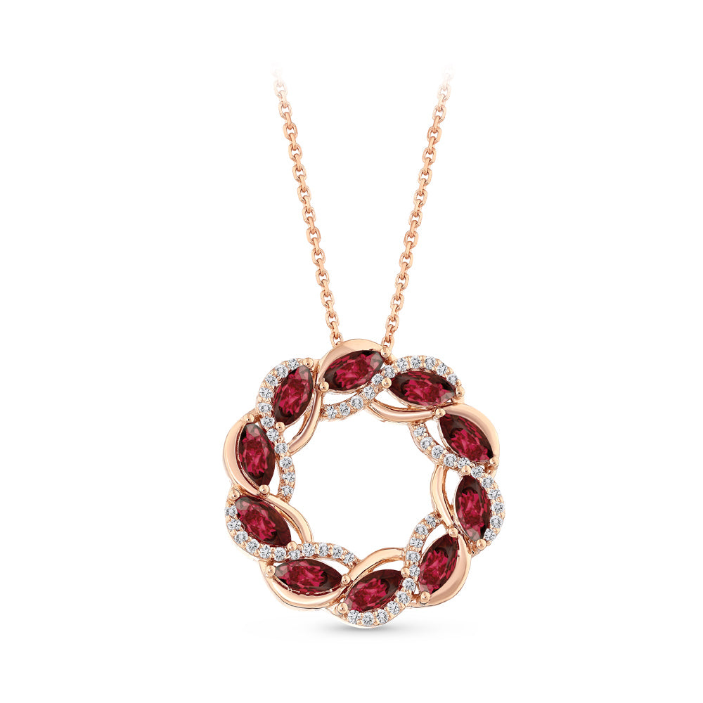 1.58 ct. Rubin Halskette