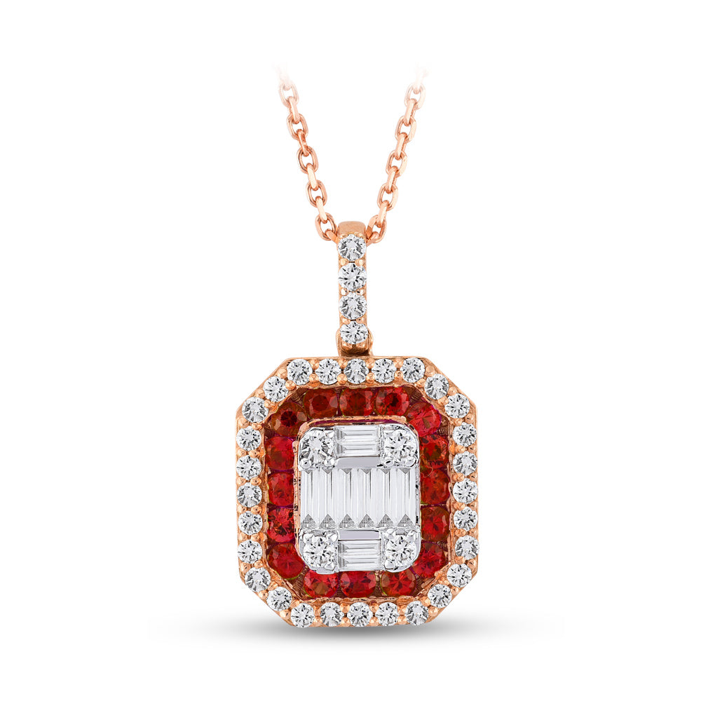 0.81 ct. Rubin Halskette