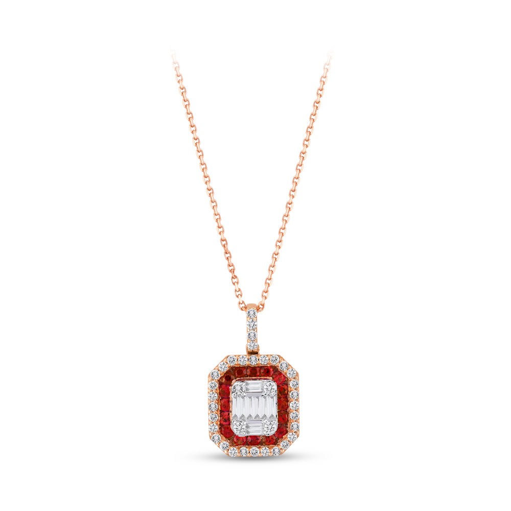 0.81 ct. Rubin Halskette