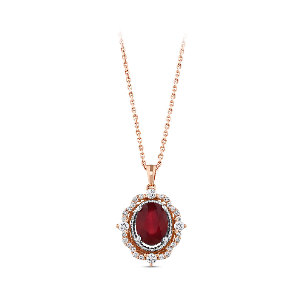 1.96 ct. Rubin Halskette