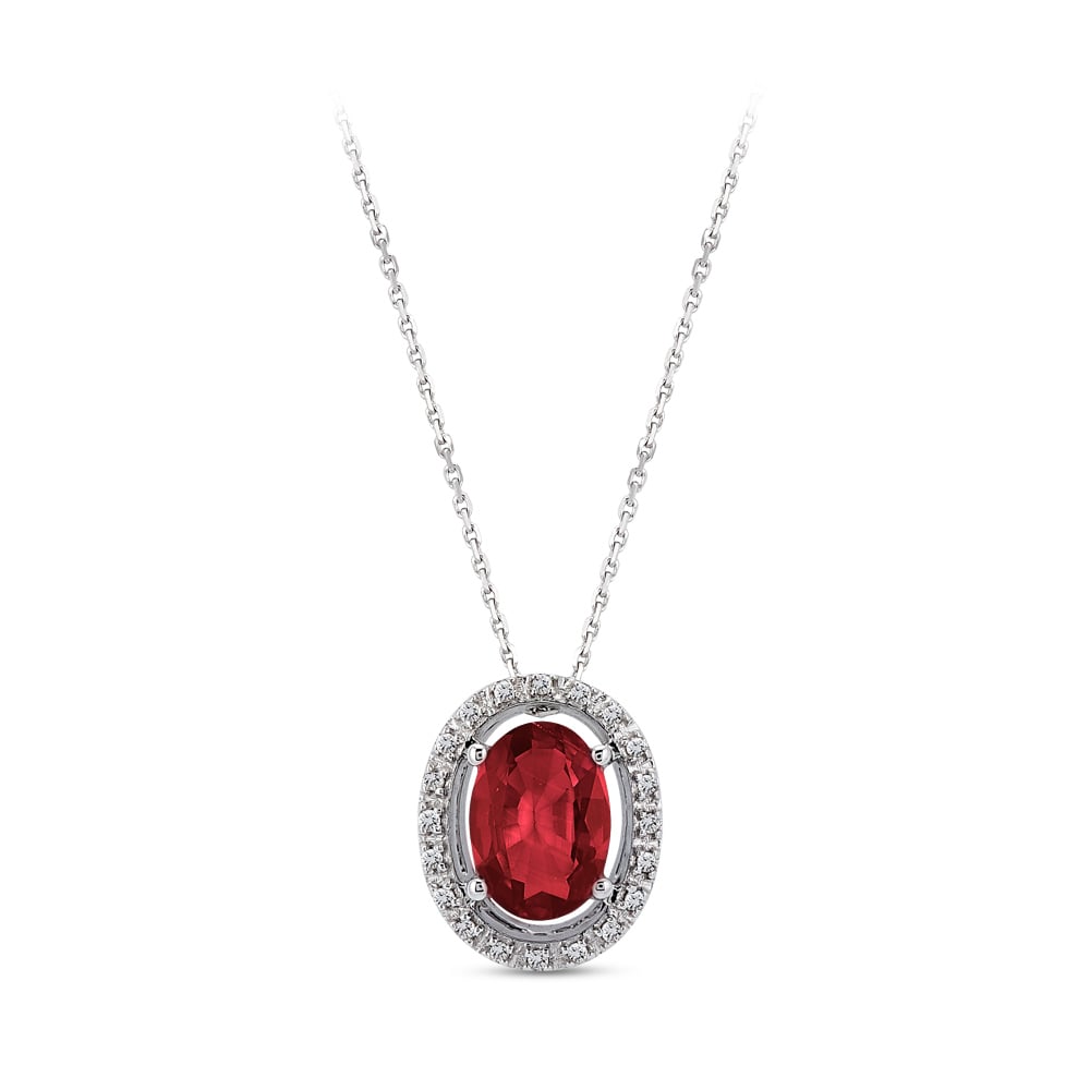 1.04 ct. Rubin Halskette