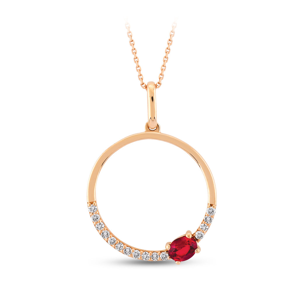 0.31 ct. Rubin Anhänger mit Halskette