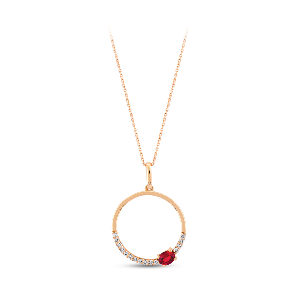 0.31 ct. Ruby Pendant with Chain