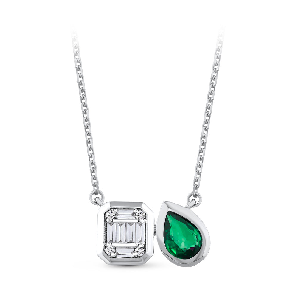 0.43 ct. Smaragd Halskette