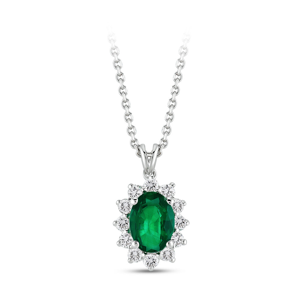 0.88 ct. Smaragd Halskette