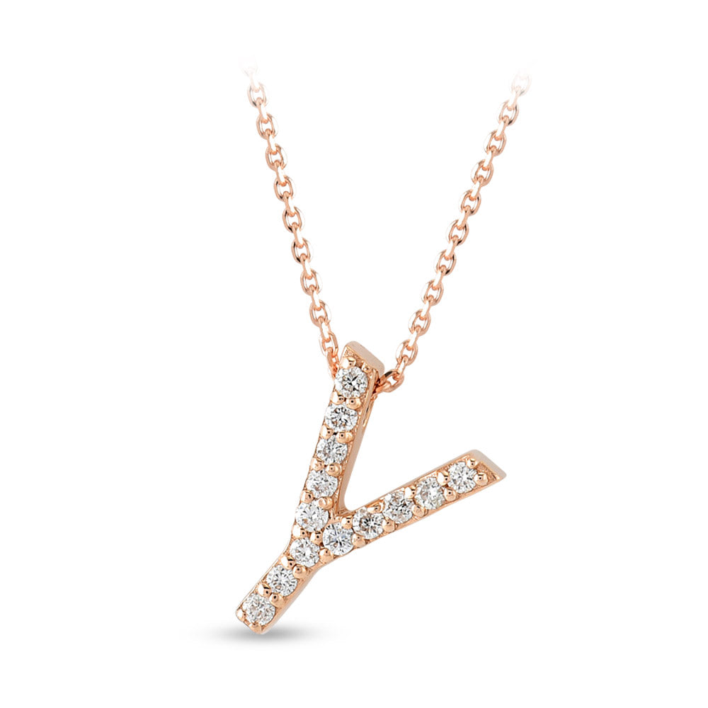 0.07 ct. Buchstabe Y Diamant Halskette