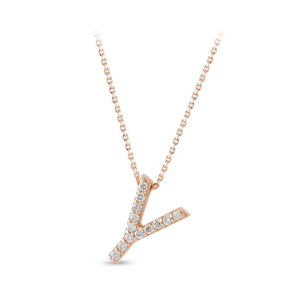 0.07 ct. Buchstabe Y Diamant Halskette