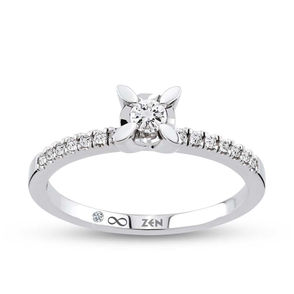 0.14 ct. Seitenstein Diamant Verlobungsring