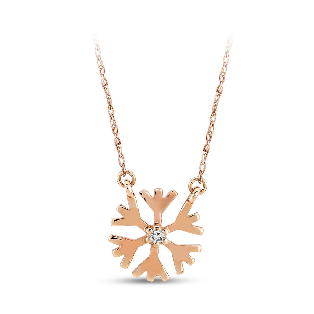 0.02 ct. Schneeflocke Halskette
