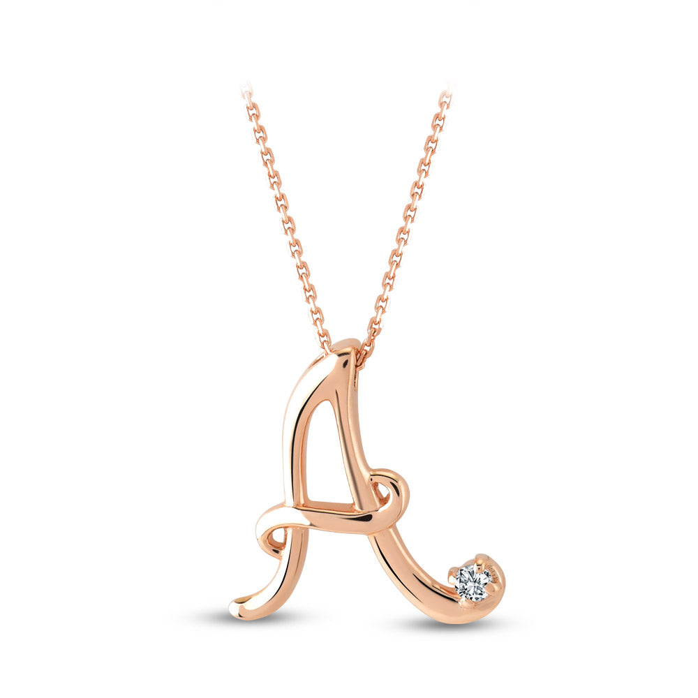0.02 ct. Buchstaben A Diamant Halskette