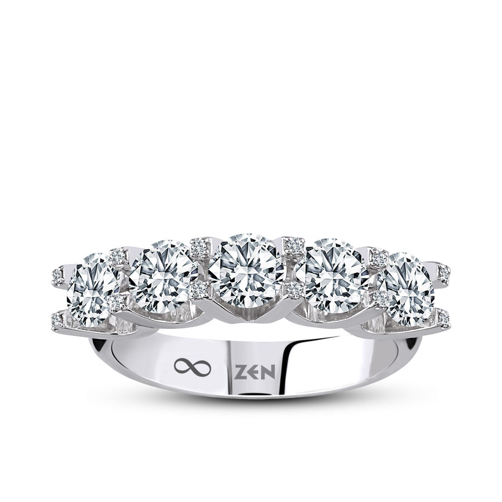 0.80 ct. Fünfstein Diamantring