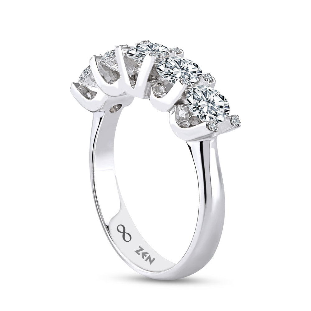 0.80 ct. Fünfstein Diamantring