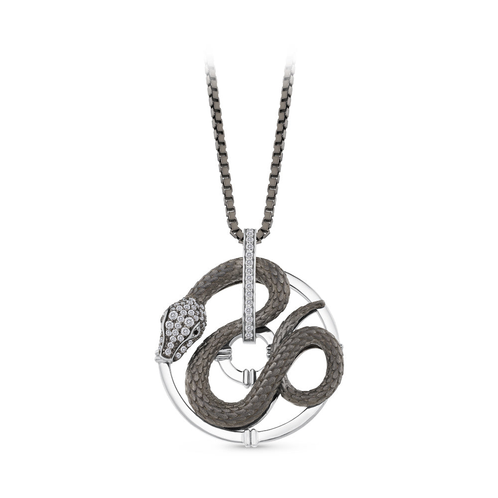 0.46 ct. Snake Silver Necklace