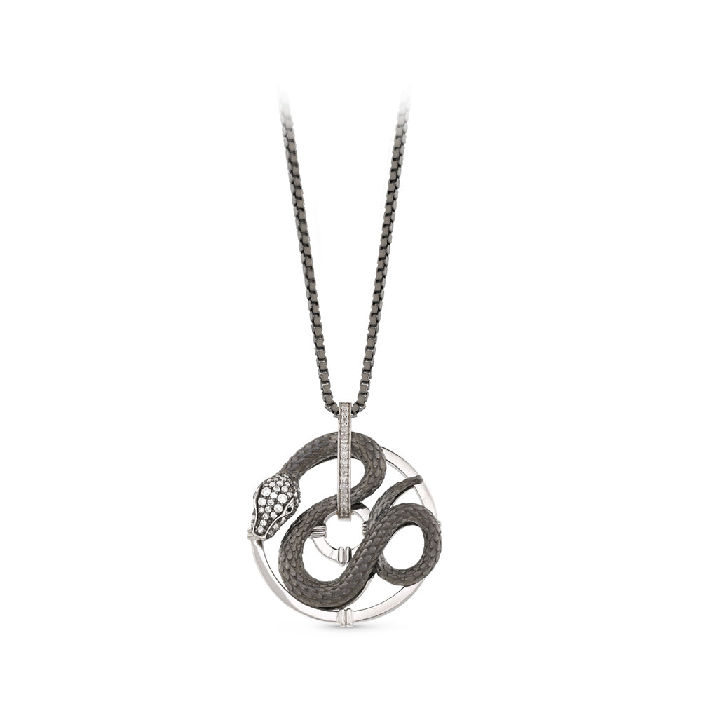0.46 ct. Snake Silver Necklace
