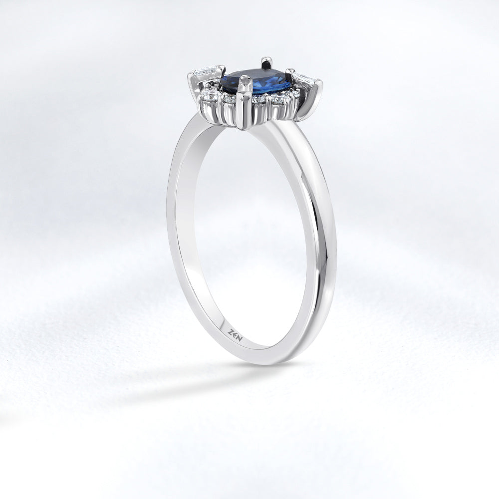 0.73 ct. Saphir Ring