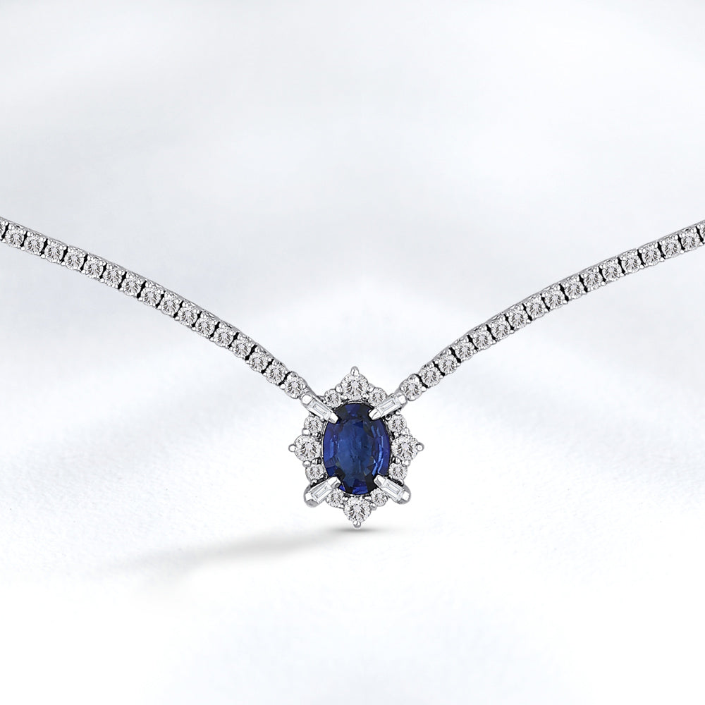 5.74 ct. Saphir Halskette