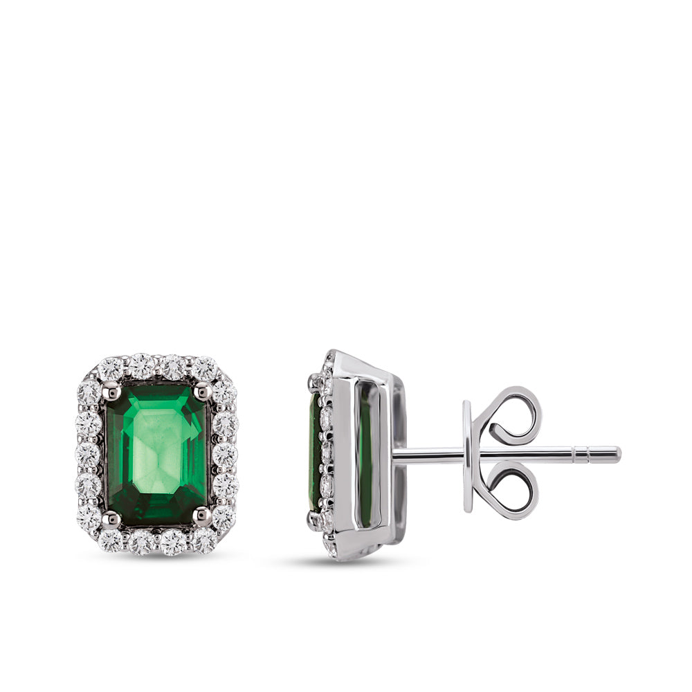 1.01 ct. Emerald Stud Earrings
