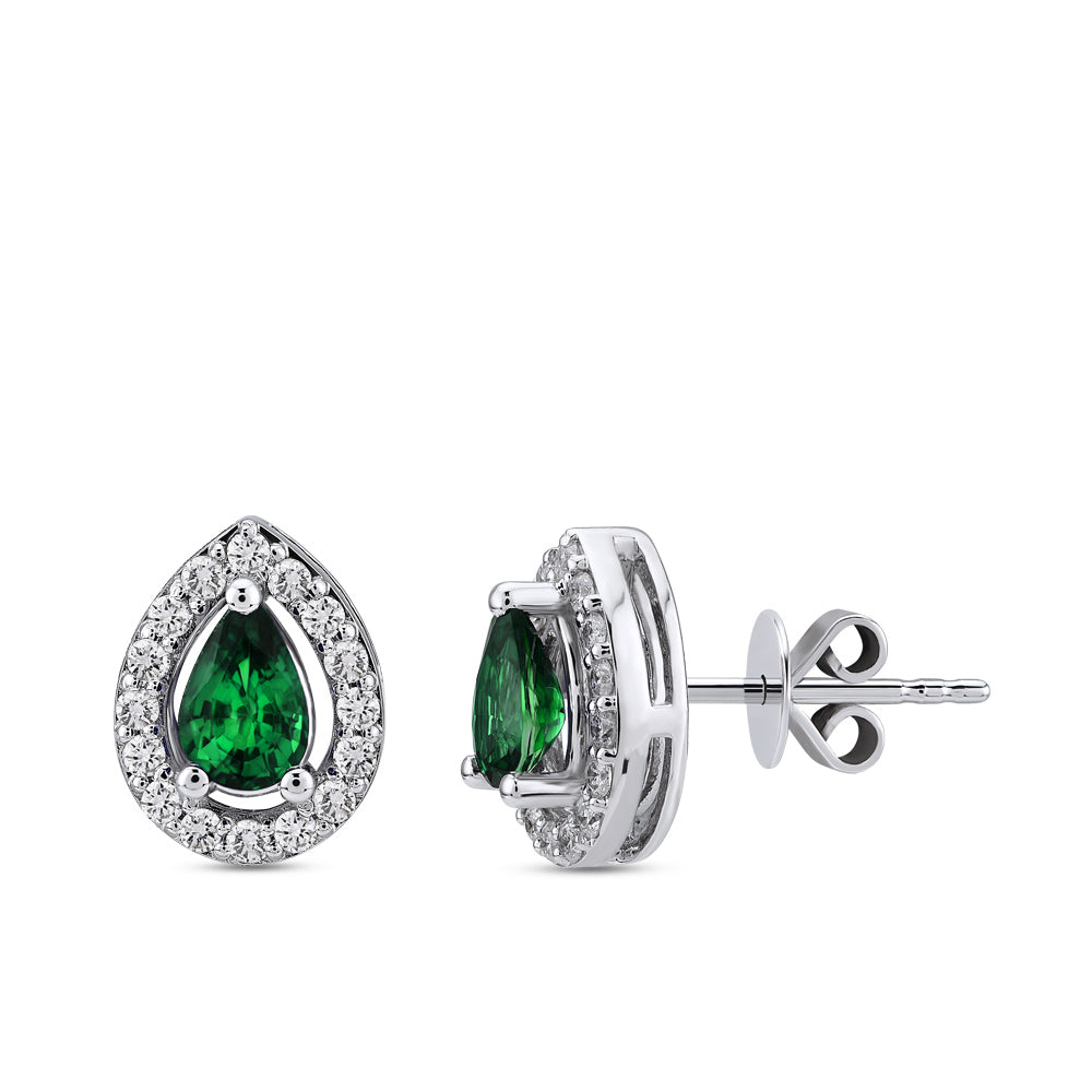 0.96 ct. Emerald Stud Earrings