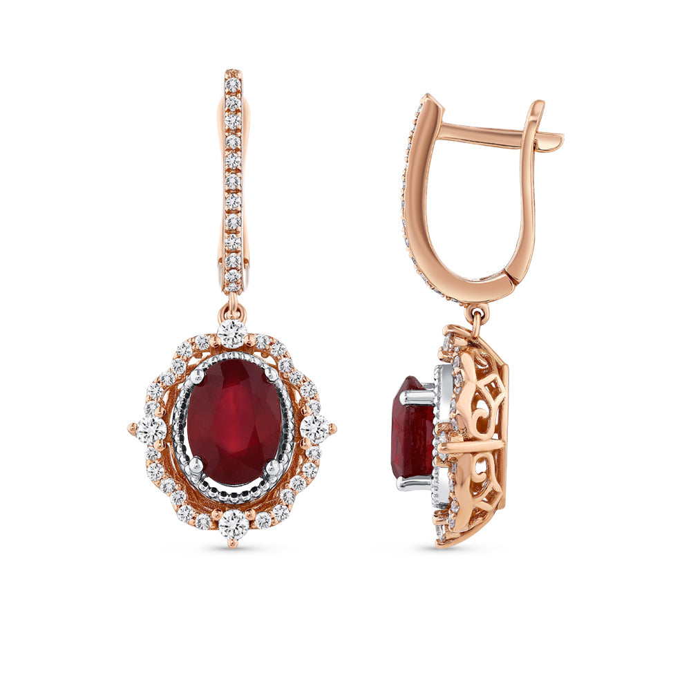 4.05 ct. Ruby Earrings
