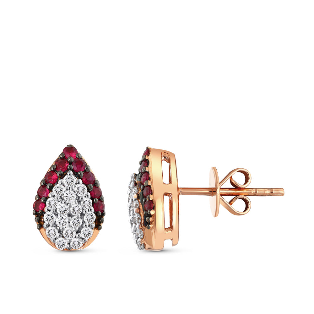 0.49 ct. Ruby Stud Earrings