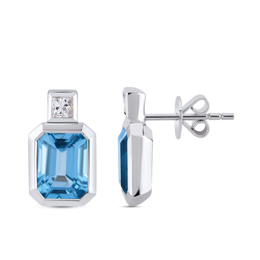 0.16 ct. Blauer Topas Ohrringe