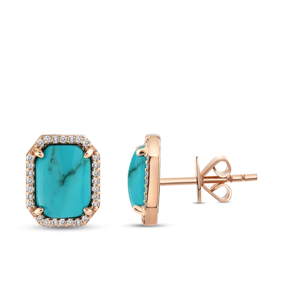 2.11 ct. Türkis Ohrstecker