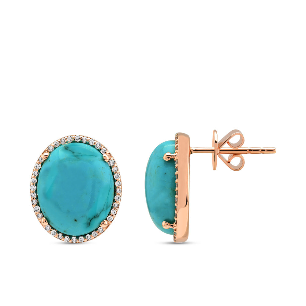 6.37 ct. Turquoise Stud Earrings