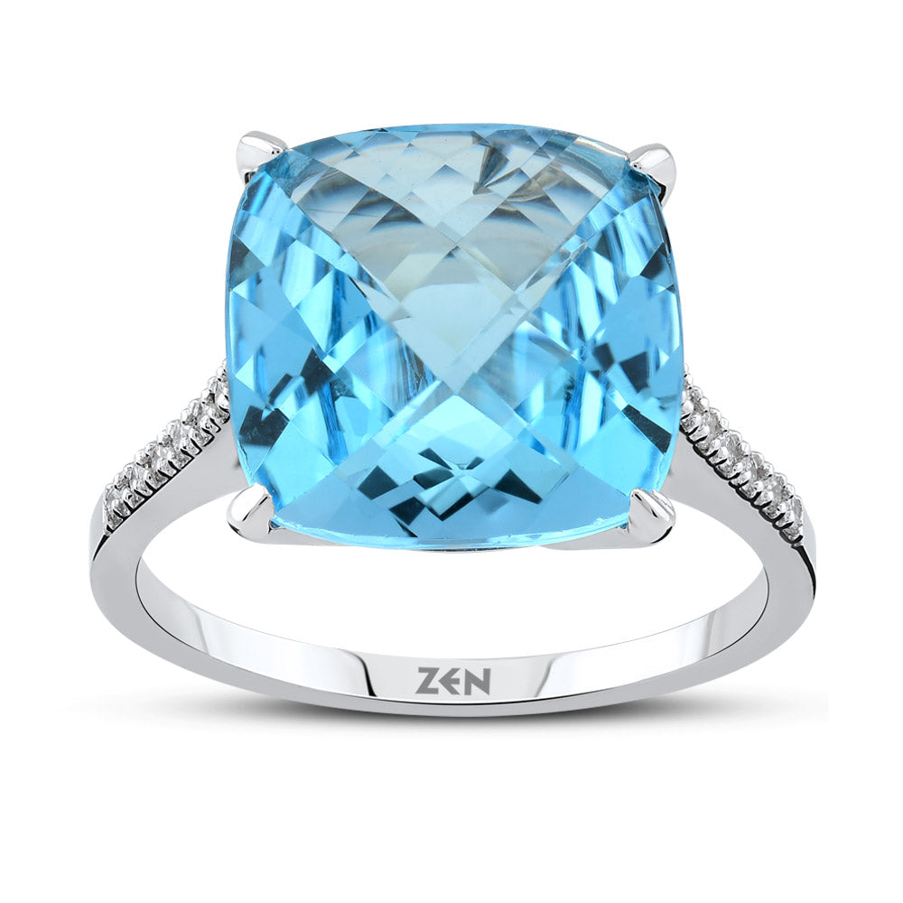 5.09 ct. Blauer Topas Ring