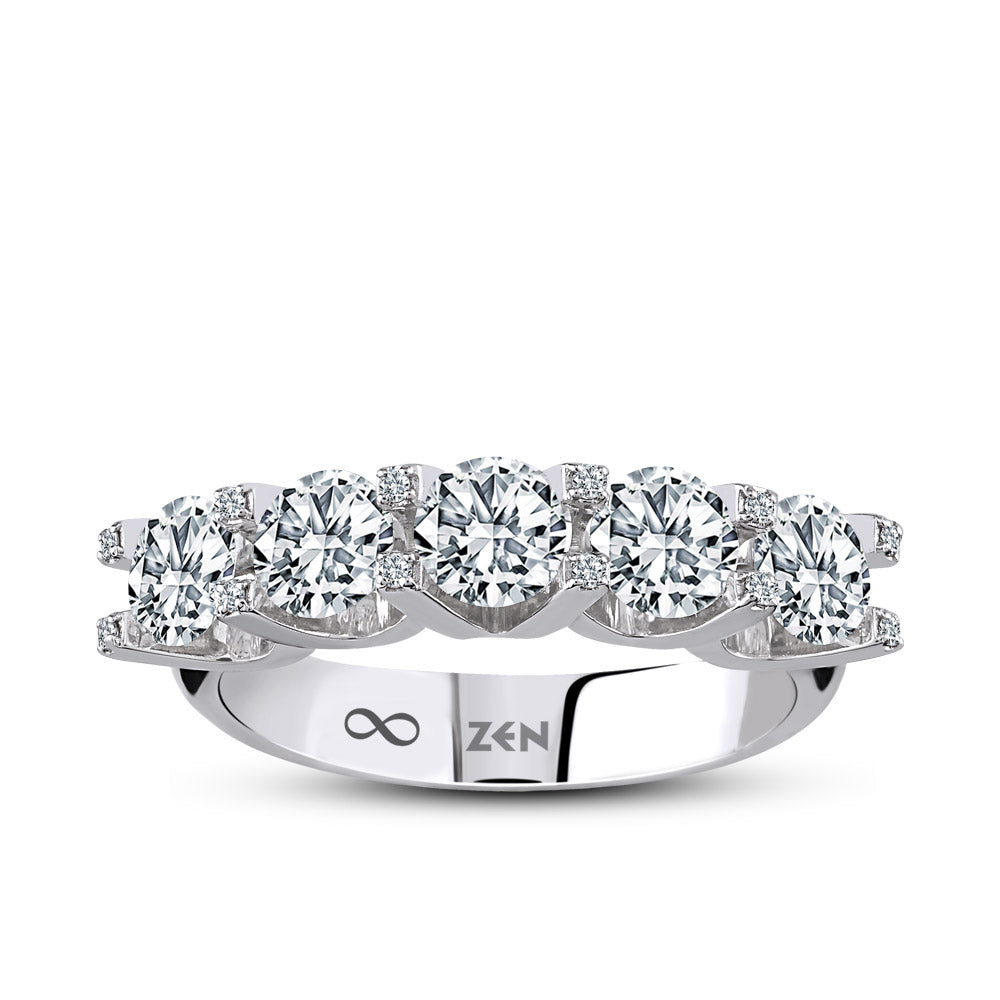 0.80 ct. Fünfstein Diamantring