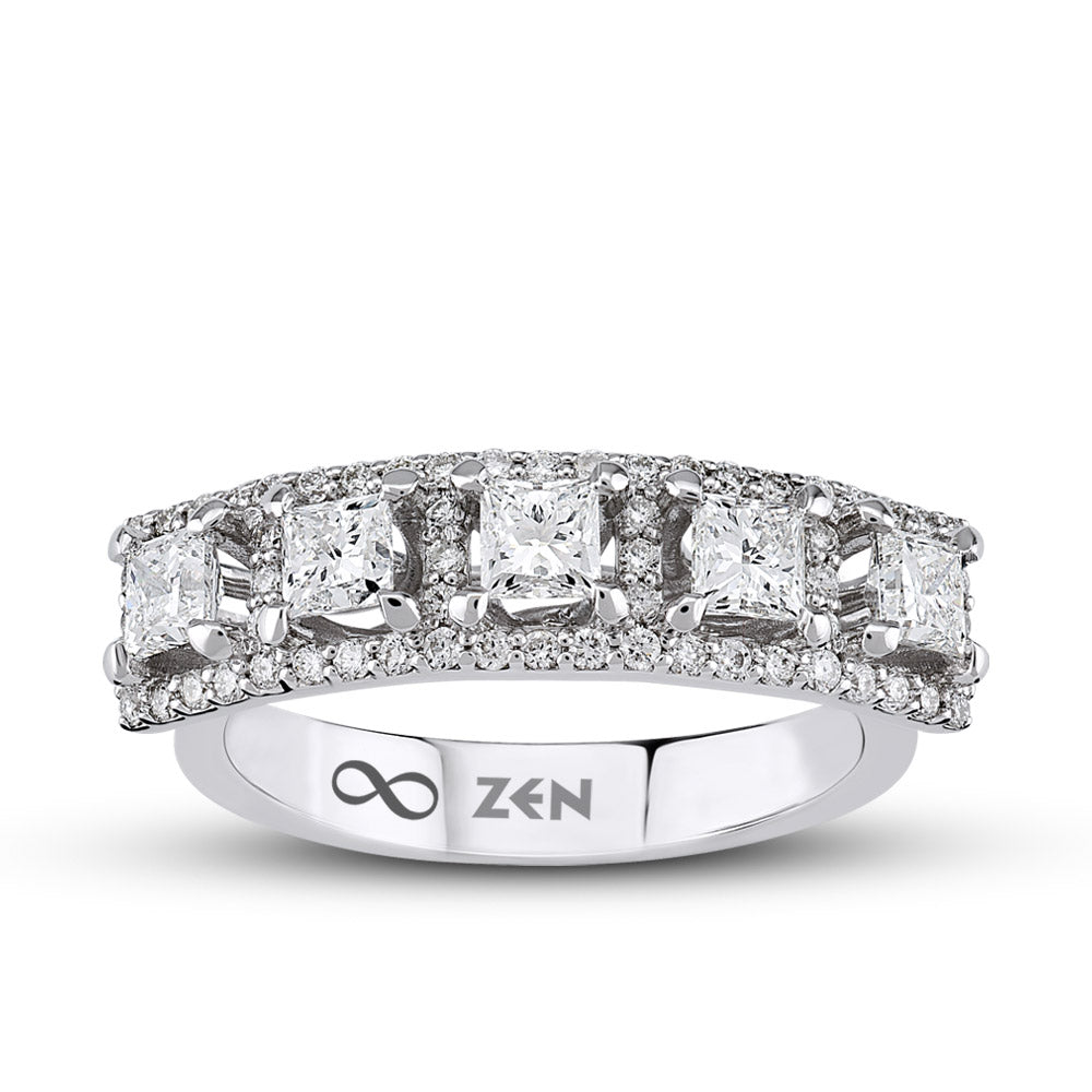 1.20 ct. Fünfstein Diamantring