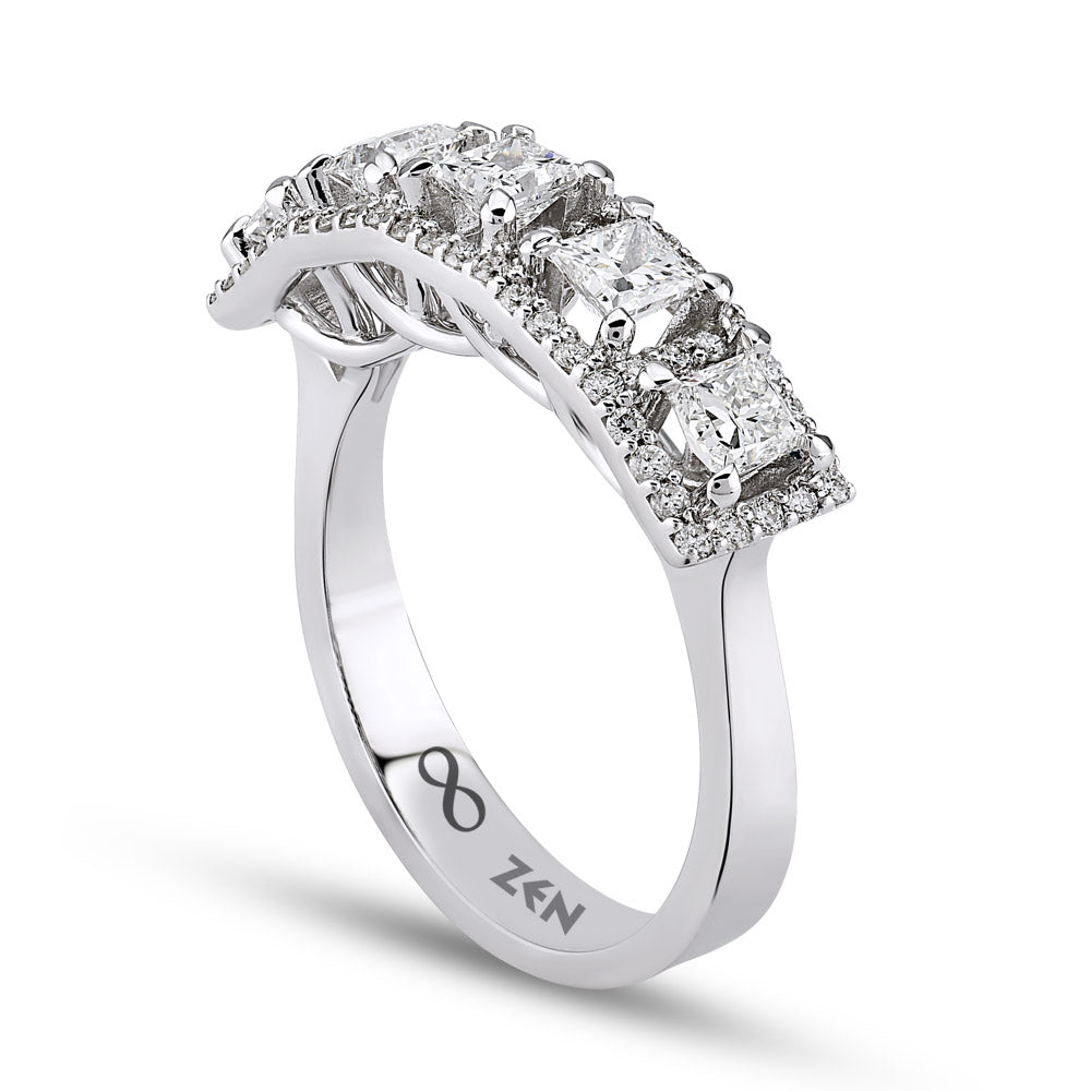 1.57 ct. Fünfstein Diamantring