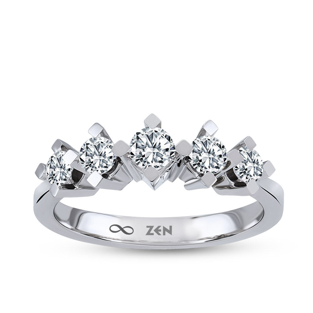 0.50 ct. Fünfstein Diamantring