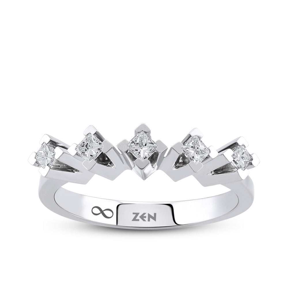 0.22 ct. Fünfstein Diamantring