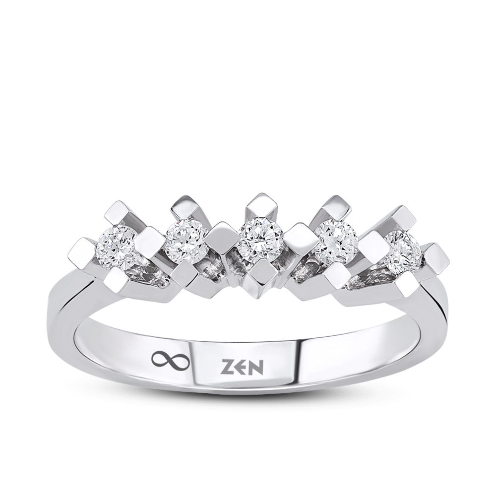 0.15 ct. Fünfstein Diamantring