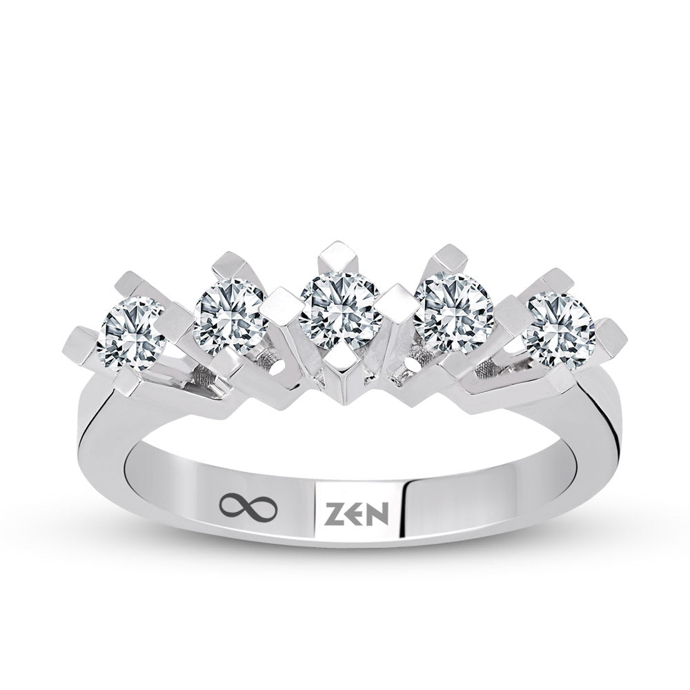 0.40 ct. Fünfstein Diamantring