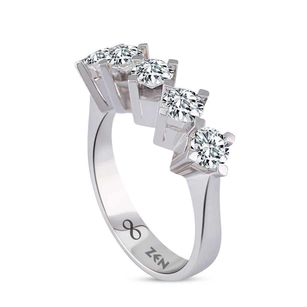 0.50 ct. Fünfstein Diamantring