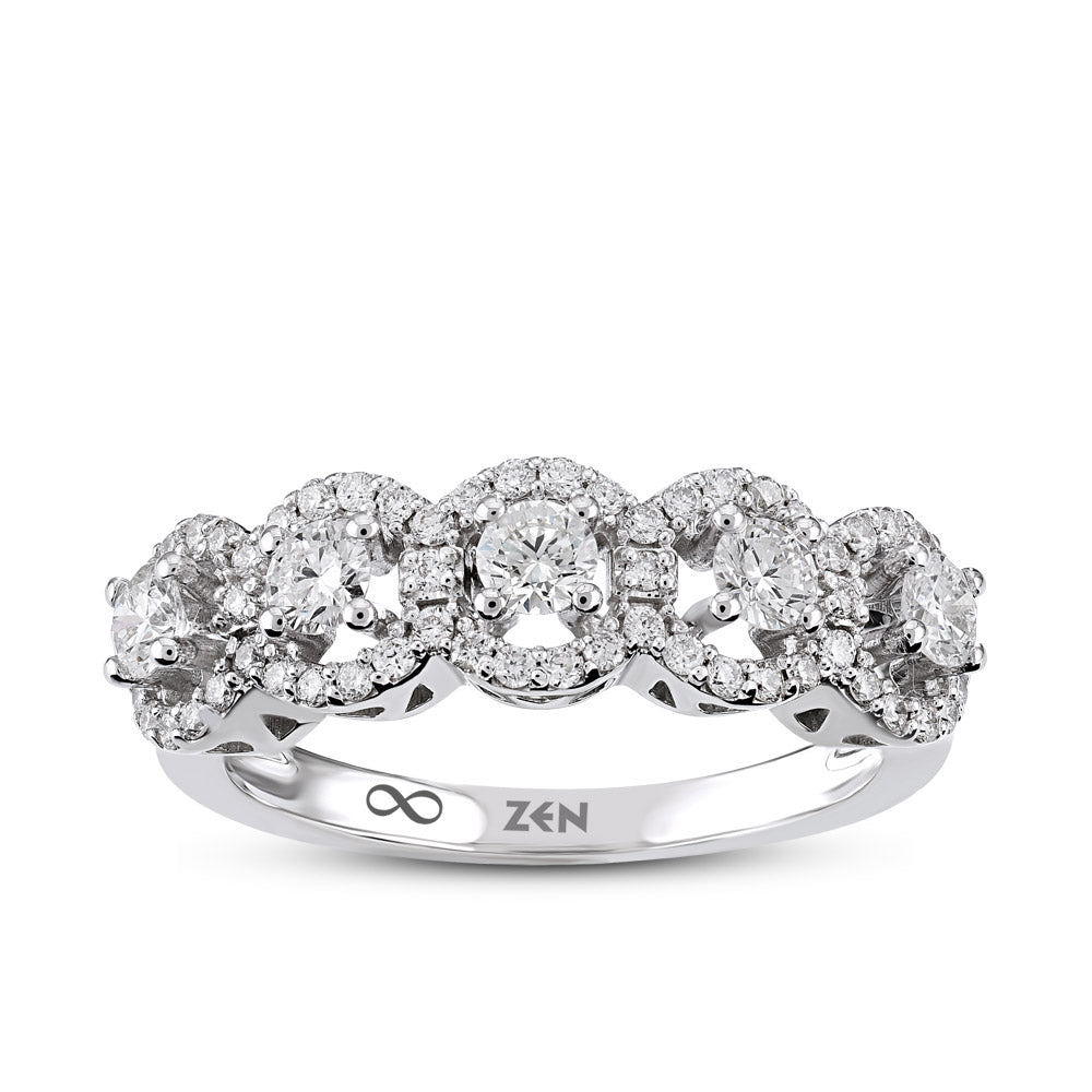 0.73 ct. Fünfstein Diamantring