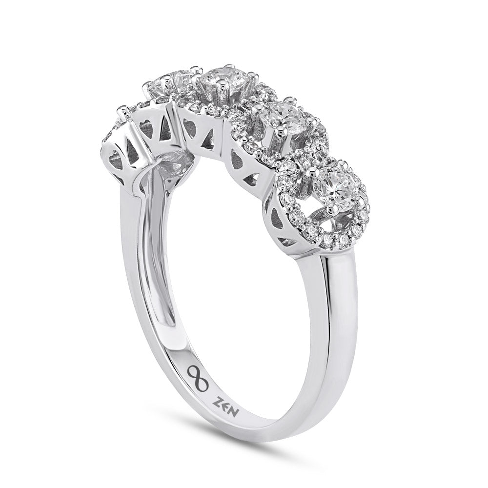 0.73 ct. Fünfstein Diamantring