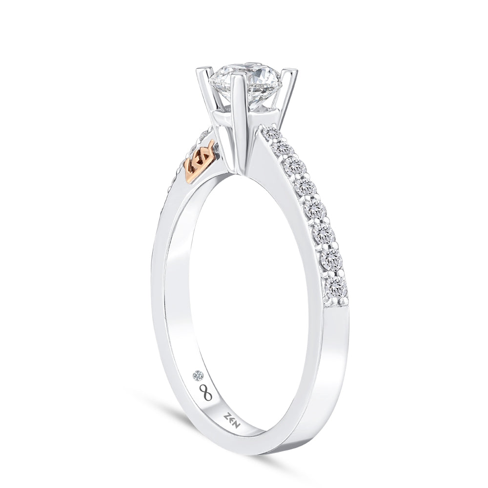 0.73 ct. Sidestone Diamond Engagement Ring