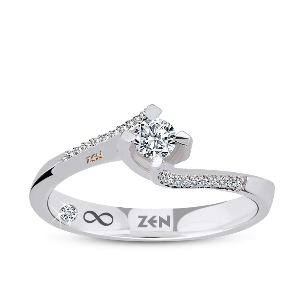 0.17 ct. Modern Diamond Engagement Ring