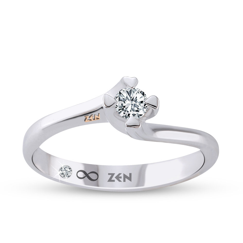 0.17 ct. Modern Diamond Engagement Ring