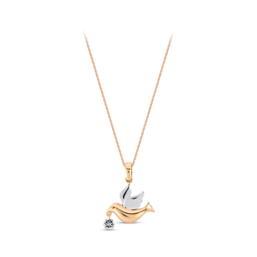 0.09 ct. Vogel Anhänger mit Halskette