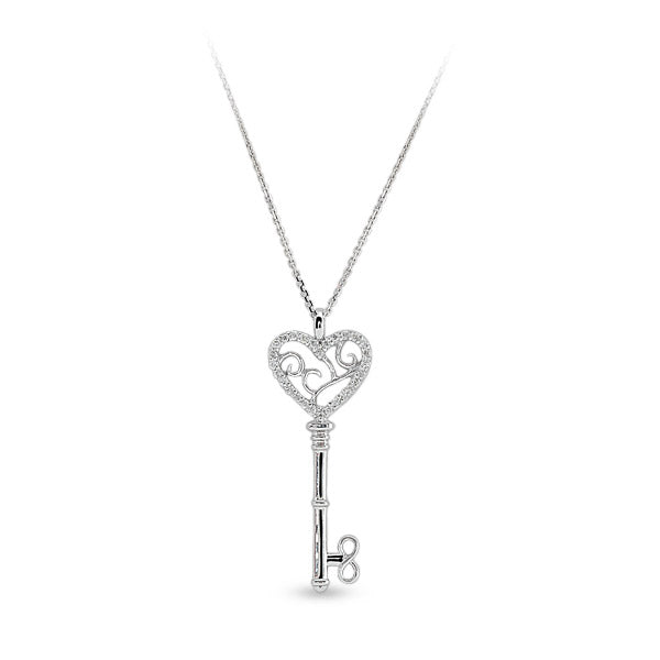 0.05 ct. Glücksschlüssel Diamant Halskette