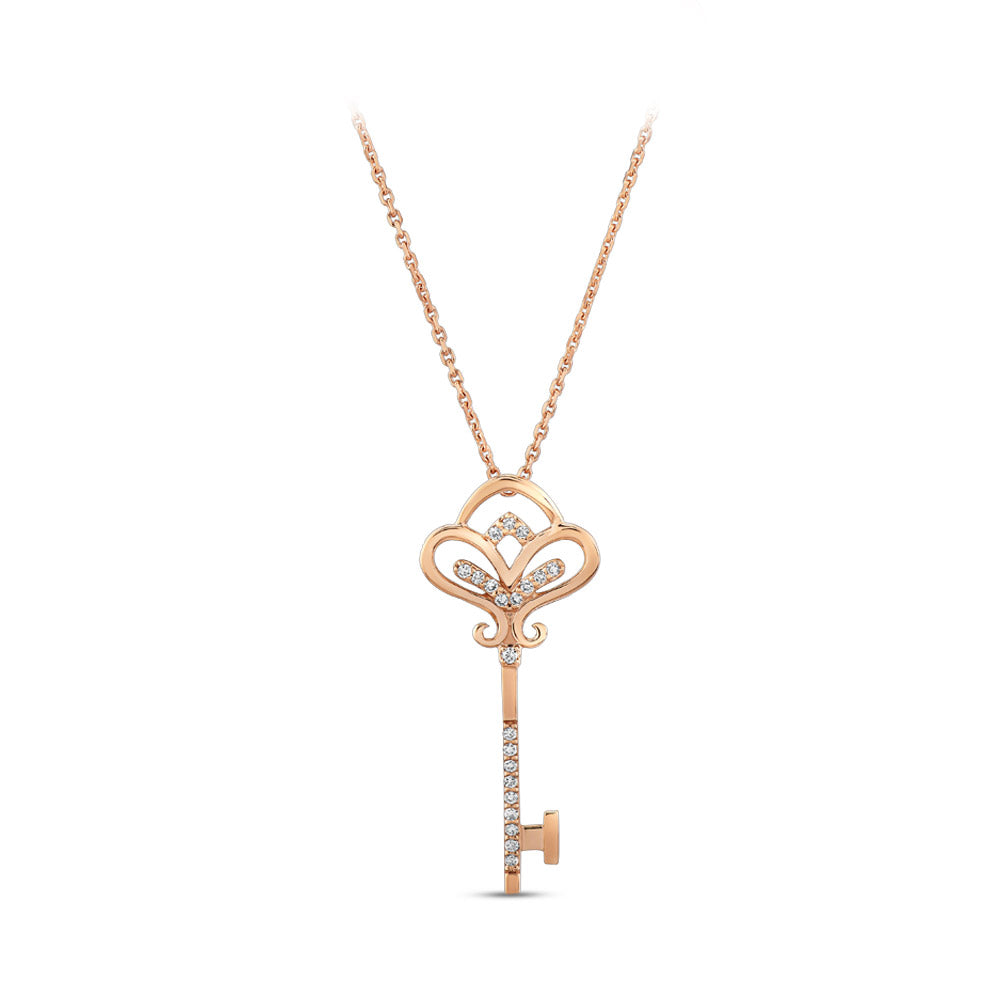 0.14 ct. Luck Key Diamond Necklace