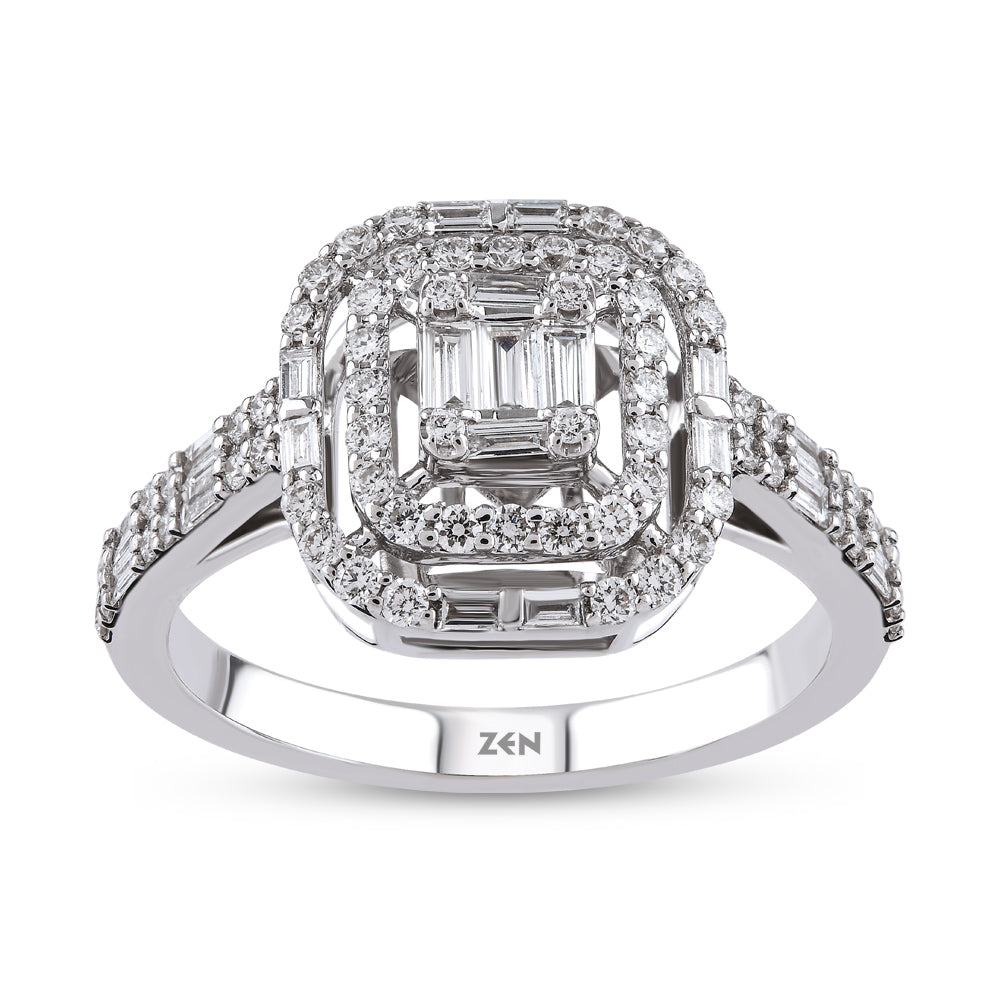 0.51 ct. Baguette Diamantring