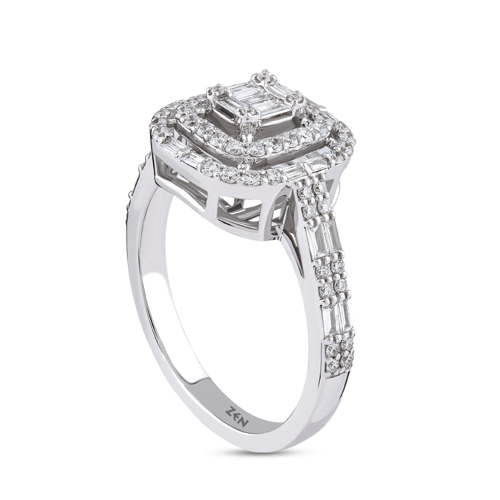 0.51 ct. Baguette Diamantring