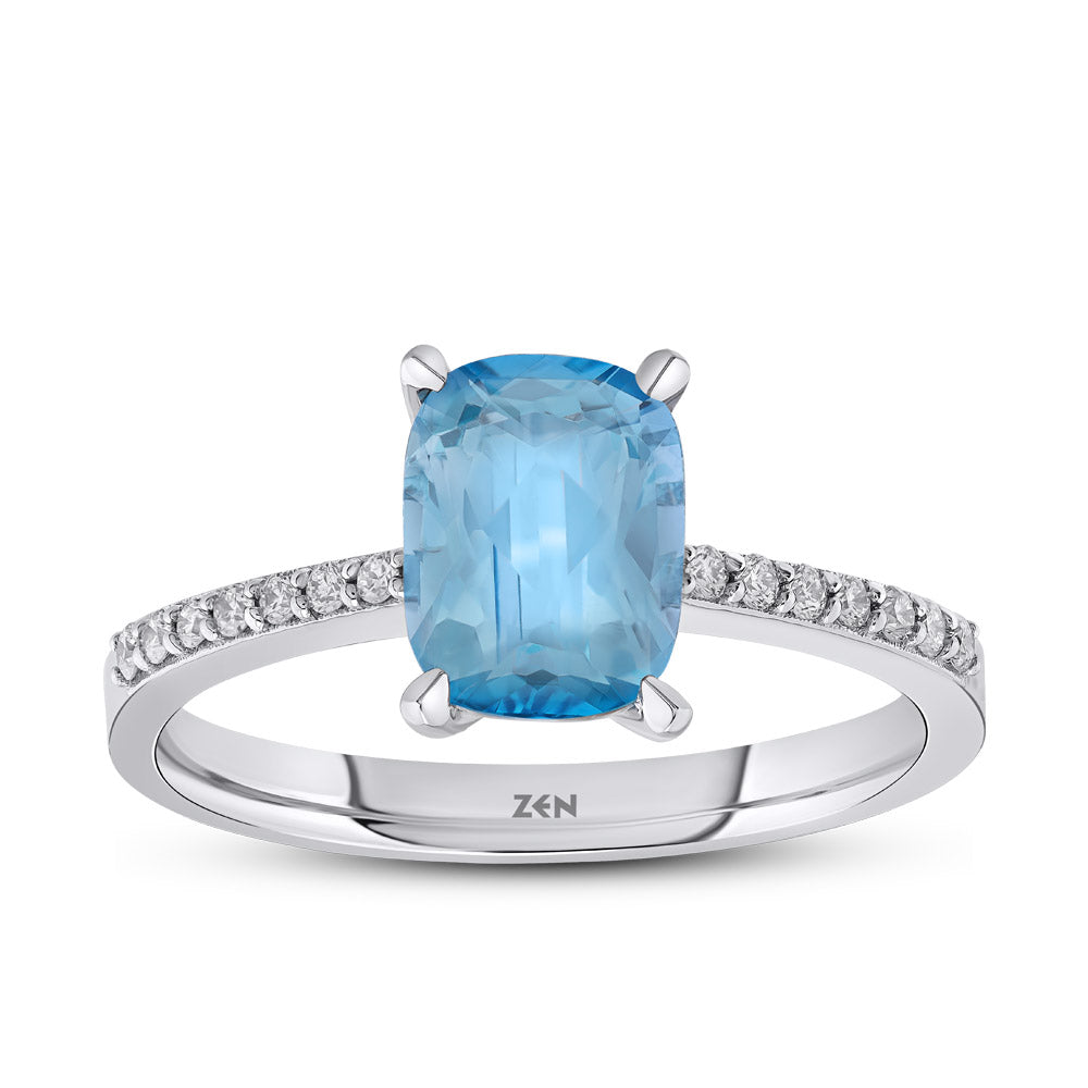 1.06 ct. Blauer Topas Ring