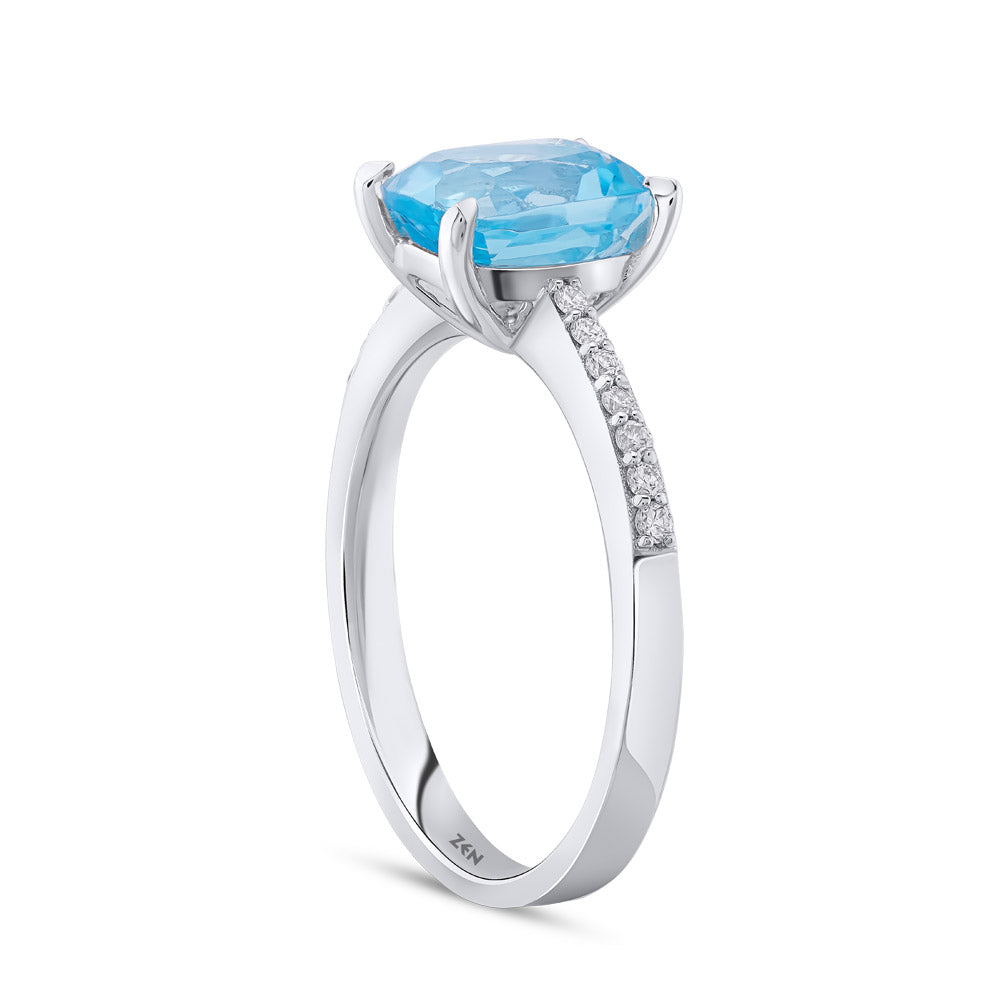 1.06 ct. Blauer Topas Ring